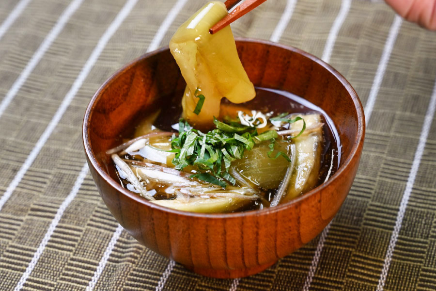 茄子とみょうがのとろみ汁